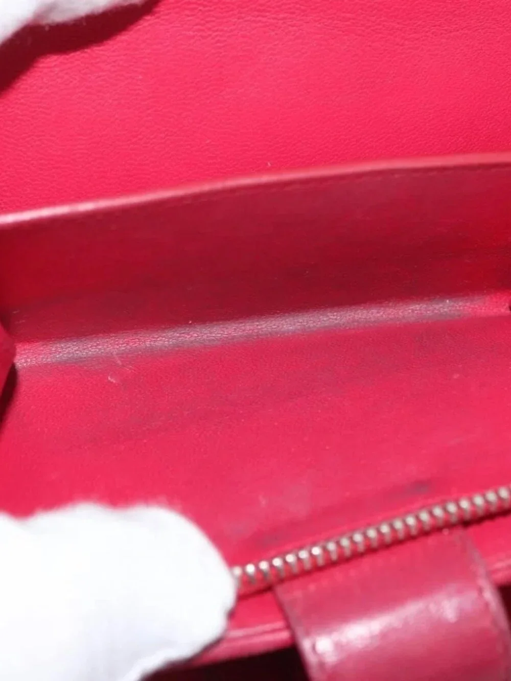 CHANEL Matelasse Bifold Wallet Lamb Skin Red Silver CC Auth YKZ104